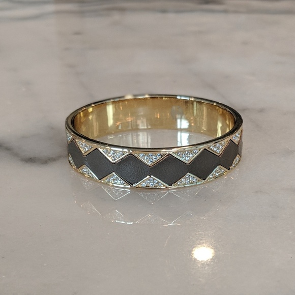 HOH 1960 Grey Leather Sunburst Bangle Bracelet - Picture 5 of 7